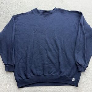 Vintage Discus Athletic Navy Blue Crewneck Sweatshirt 2XL Made USA 90s V-Stitch